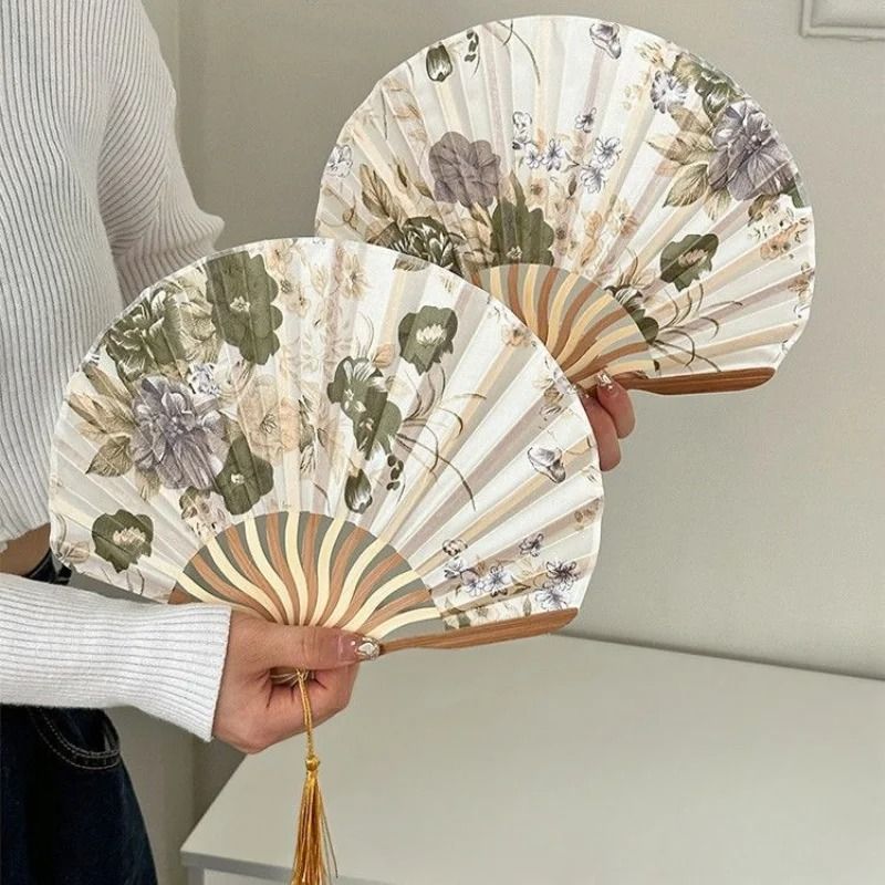 Chinese Classical Ink Folding Hand Fan with Tassel Tradition | Inspire ...