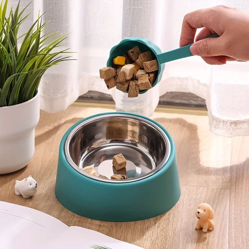 Elevated Tilted Pet Bowl Stainless Steel Feeding Bowl with Stand