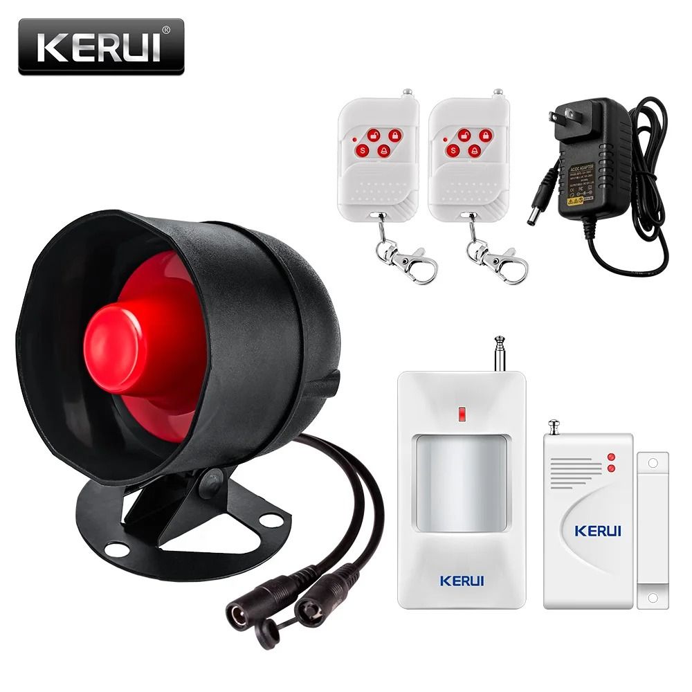 KERUI Wireless Burglar Alarm Standalone Security Siren with PIR Motion Sensor for Garage and Home