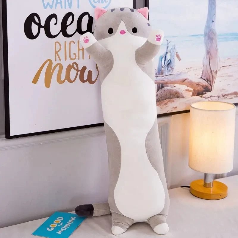 Cute Husky Body Pillow Long Plush Side Sleeper Pillow Soft Bed Decorative Gift