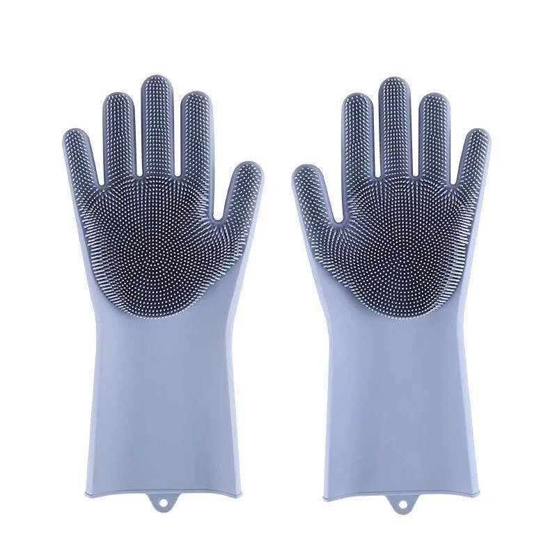 Pet Grooming Gloves Silicone Hair Removal Dog Bath Shampoo Scrubber Glove