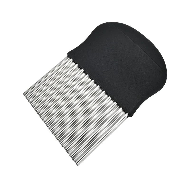Stainless Steel Crinkle Cutter Wavy Potato Slicer for Fries Chips and Veggies