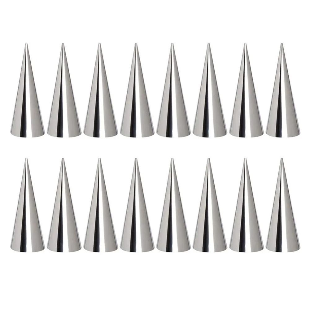 16 Piece Cream Horn Molds Pastry Cone Roll Molds for Croissants and Desserts