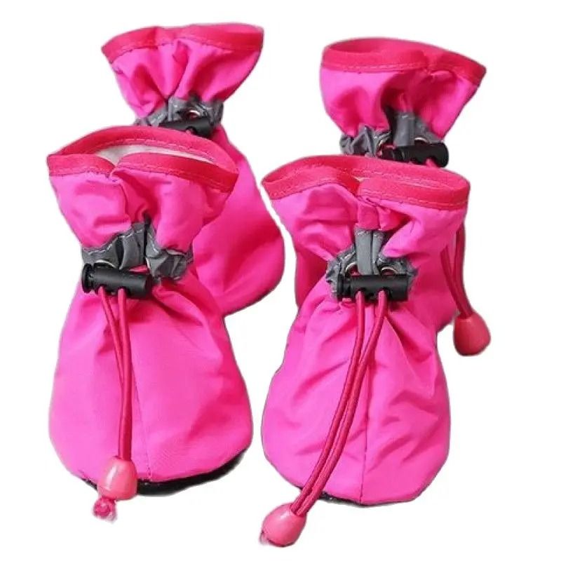 4 Piece Waterproof Dog Shoes Anti Slip Pet Boots for Small Dogs and Cats