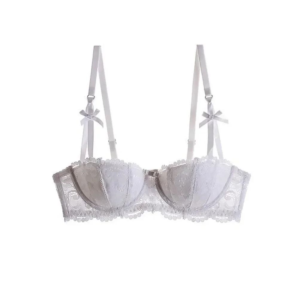 French Style Lace Half Cup Push Up Bra Deep V Sexy Bralette