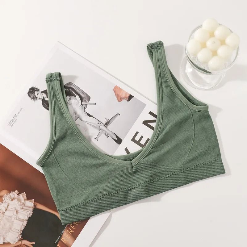 Seamless Push Up Wireless Crop Top Bra for Small Chest