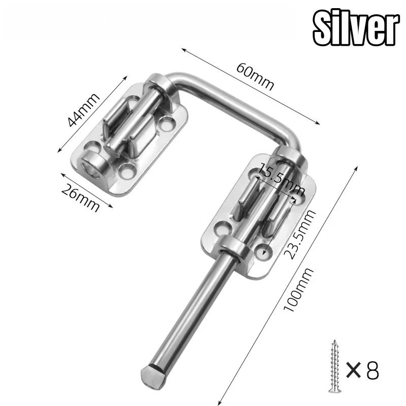 SecureFlex Zinc Alloy Door Latch Lock 90 and 180 Degree Sliding Loop Bolt
