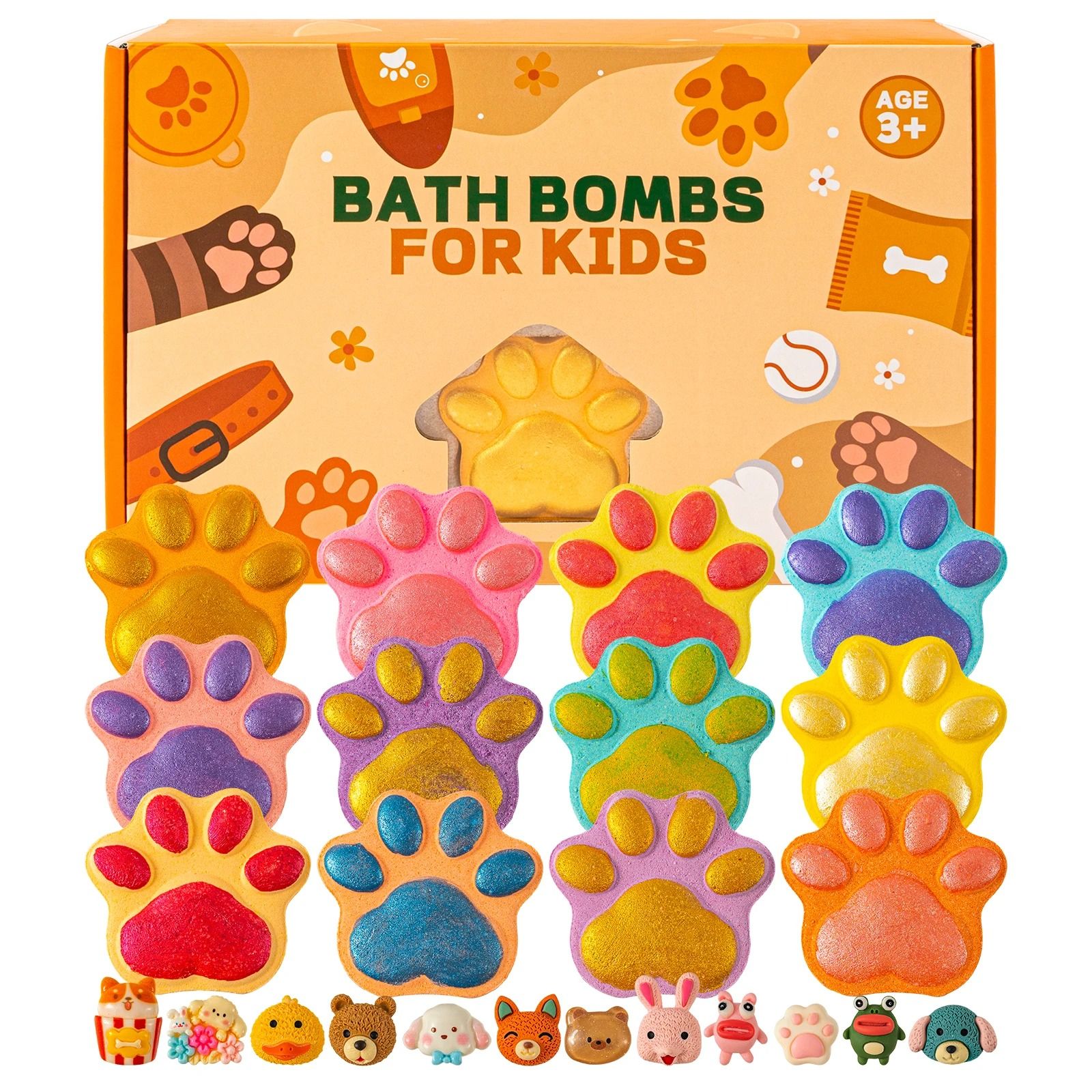 PawFizz Paw Bath Bombs for Kids 12 Pack Surprise Gift Set