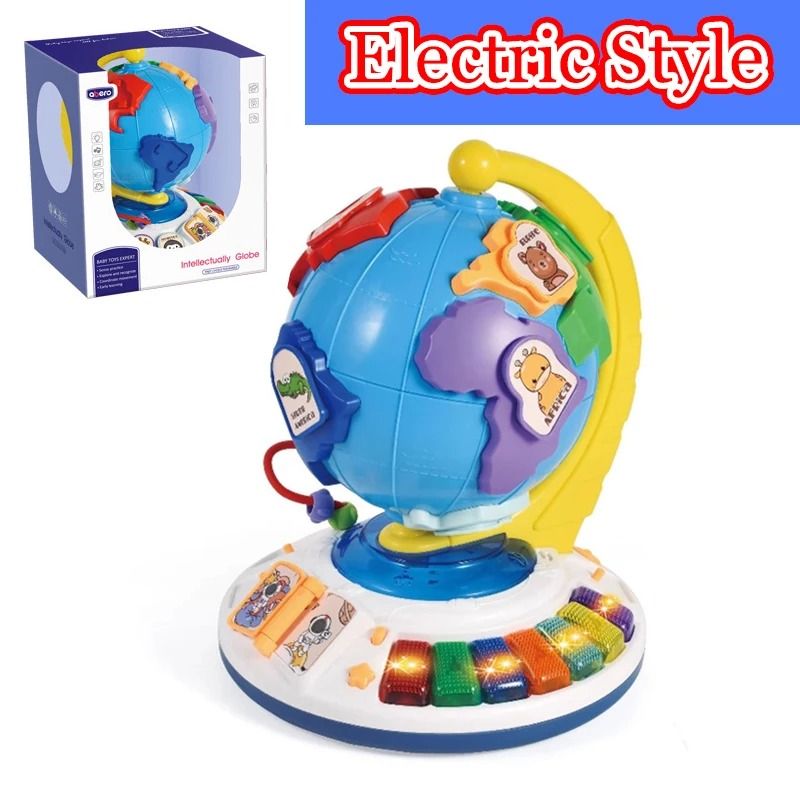 Montessori Globe Piano Educational Music Toy with Animal Matching Game