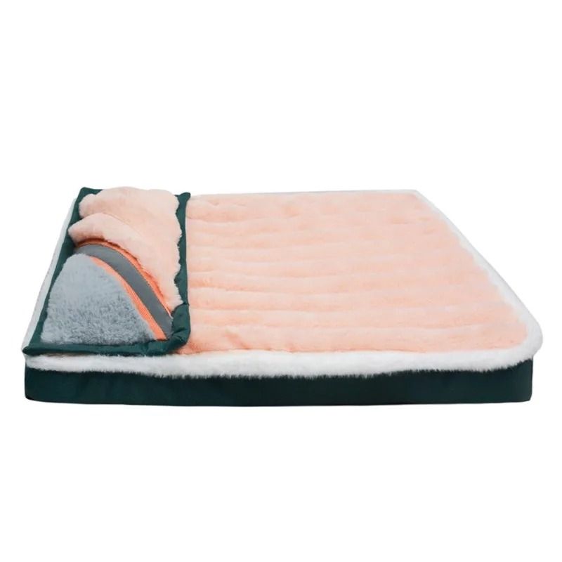 Winter Dog Bed Fleece Detachable Washable Pet Blanket Mat