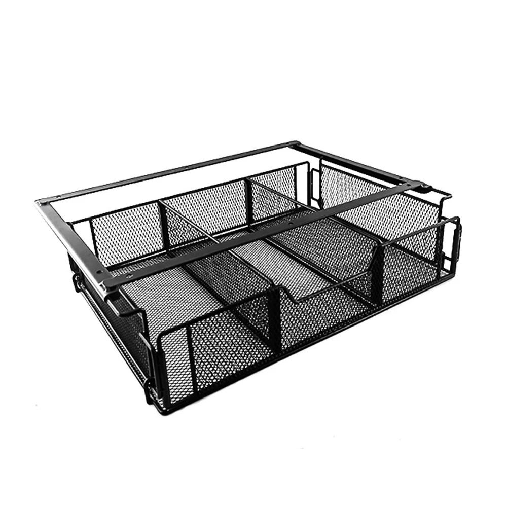 Black Under Desk Drawer Organizer Assembly Storage Basket