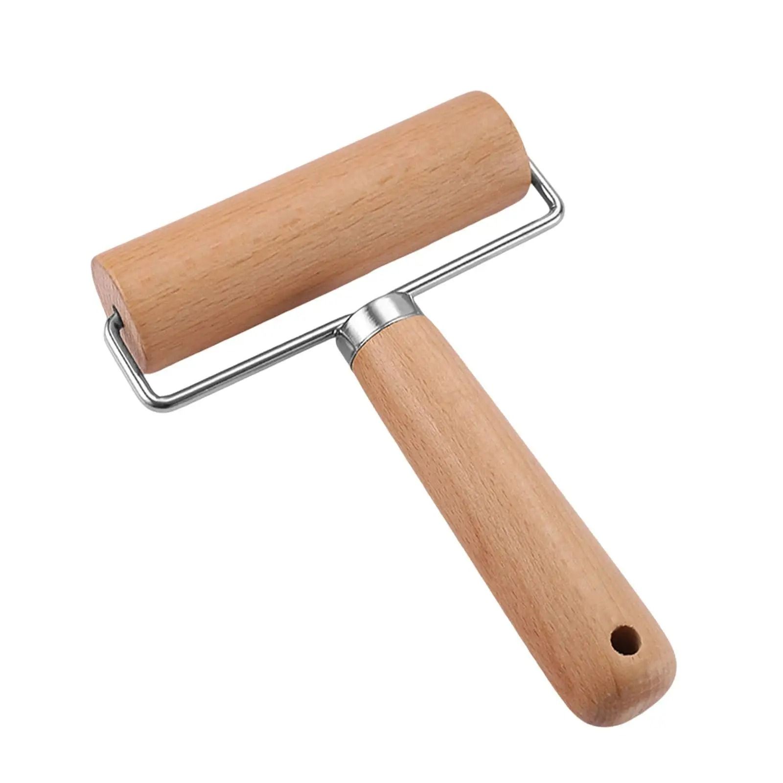 Wooden Rolling Pin with Handles Nonstick Dough Roller