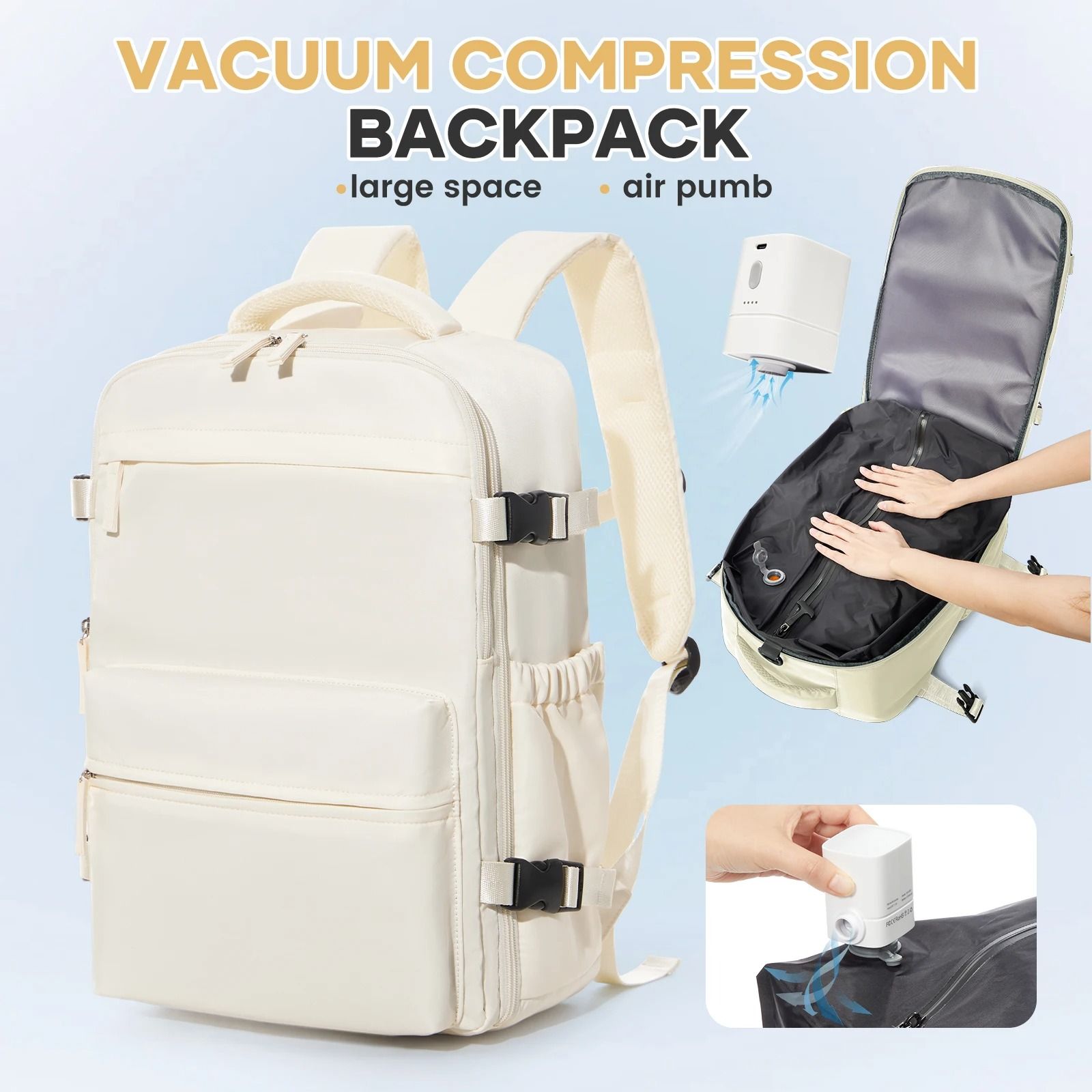 Air Vacuum Compression Travel Cabin Backpack with Laptop Com | Inspire ...
