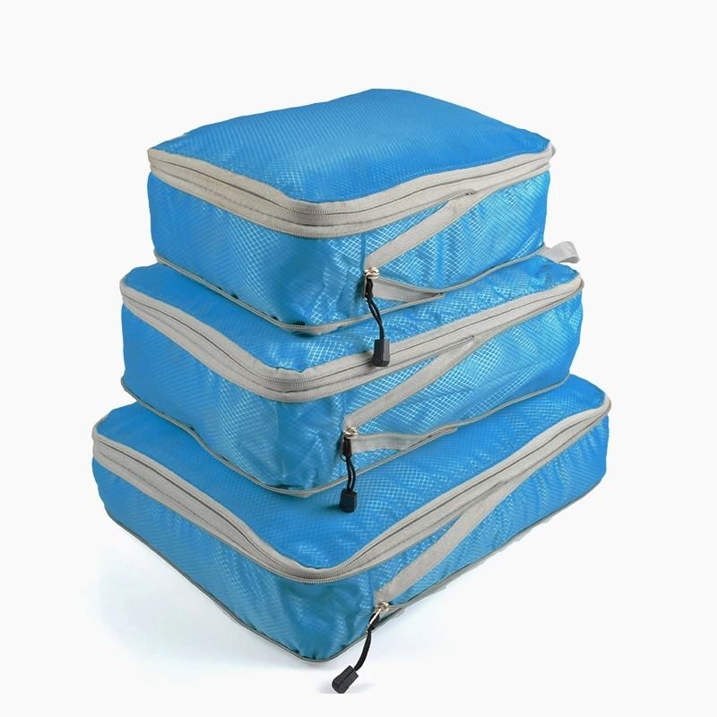 Compressible Packing Cubes Foldable Waterproof Travel Luggage Organizer