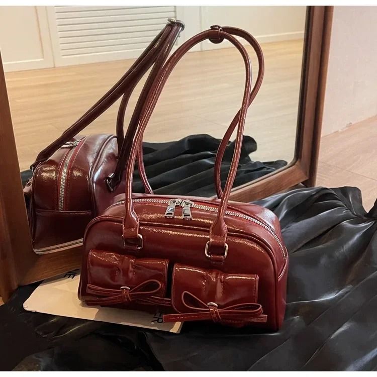 Vintage PU Leather Womens Shoulder Tote Bag Large Business Commute Handbag