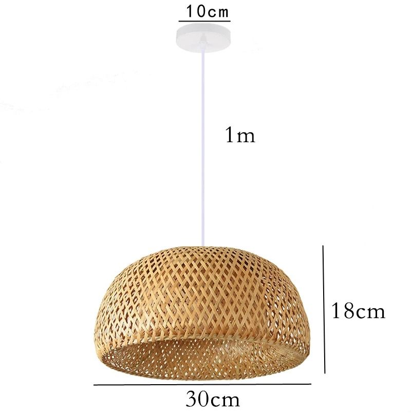 Handwoven Bamboo Pendant Lamp Vintage Chinese Style Hanging Light