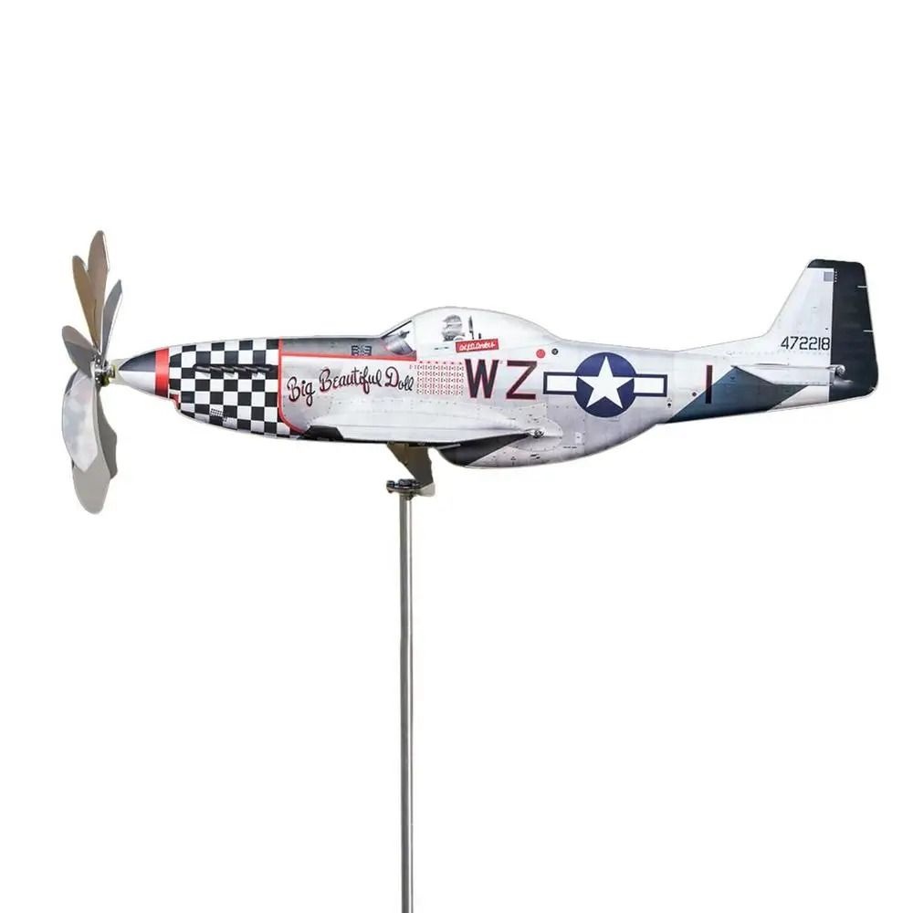 Airplane Metal Garden Wind Spinner Outdoor Stainless Steel Wind Sculpture