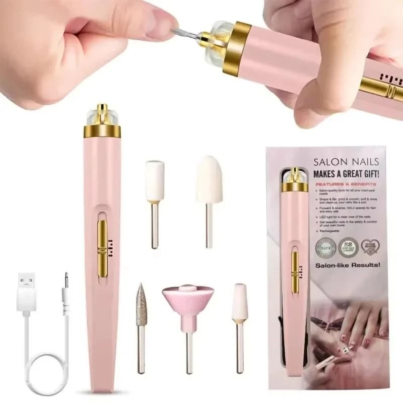 NailPro Electric Nail Drill Kit Cordless 5 in 1 Portable Manicure Tool