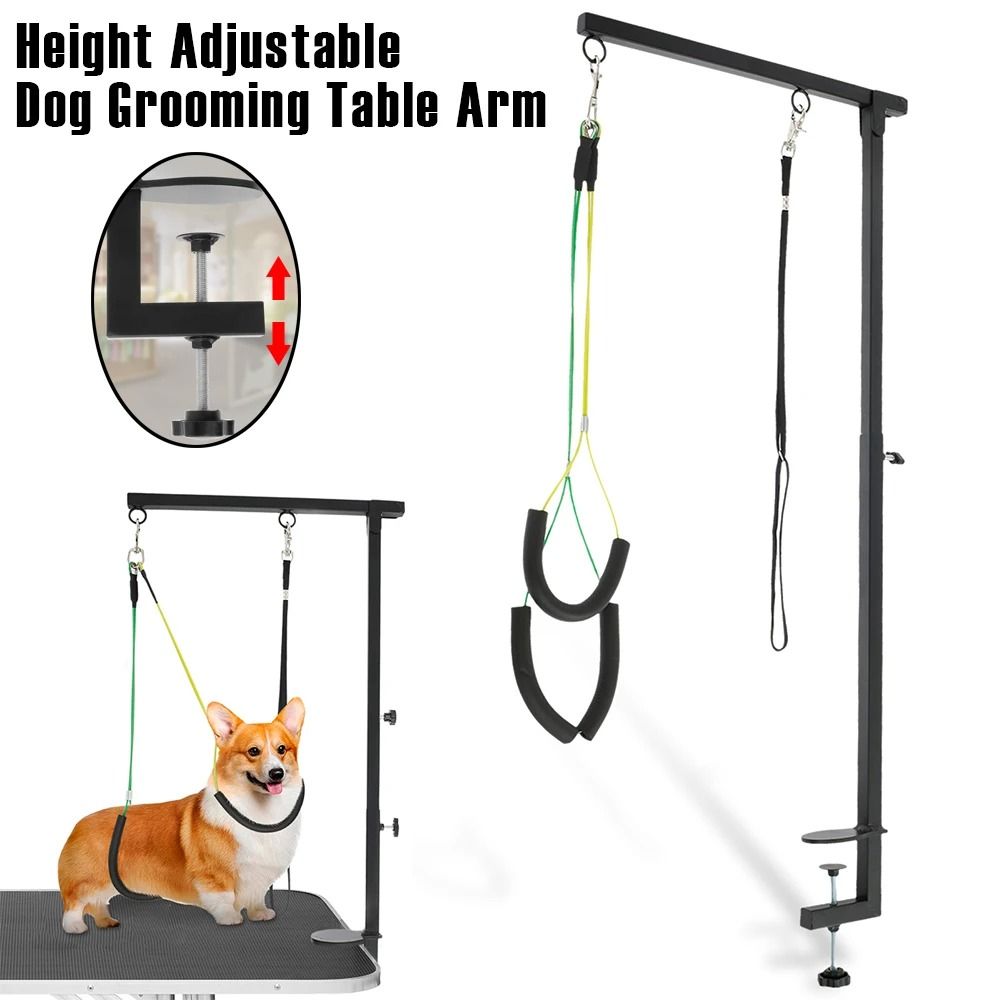 Adjustable Dog Grooming Table Arm Heavy Duty Pet Grooming Stand with Clamp for Nail Trimming and Haircuts