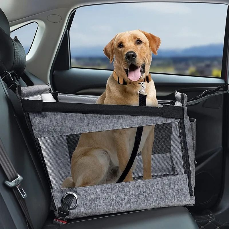 Portable Dog Car Seat Carrier Waterproof Pet Travel Seat with Safety Mesh Protector