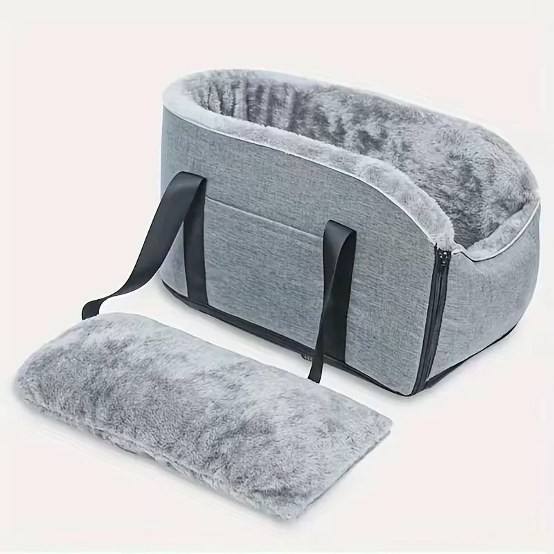 Portable Pet Car Seat with Safety Buckle and Pillow Booster for Small and Medium Dogs and Cats