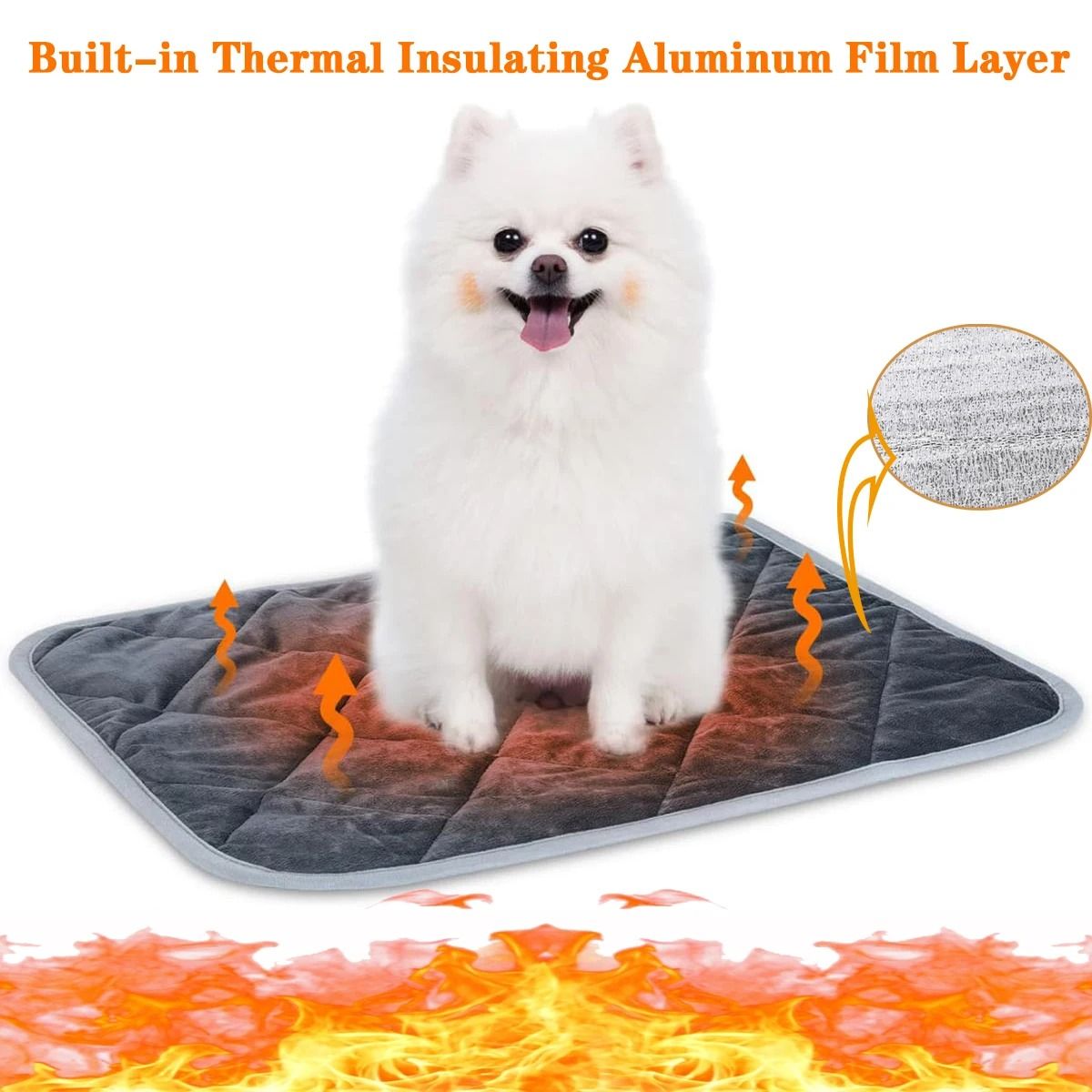 Self Heating Pet Heating Pad Washable Thermal Dog Crate Pad Warm Anti Slip Pet Bed Mat