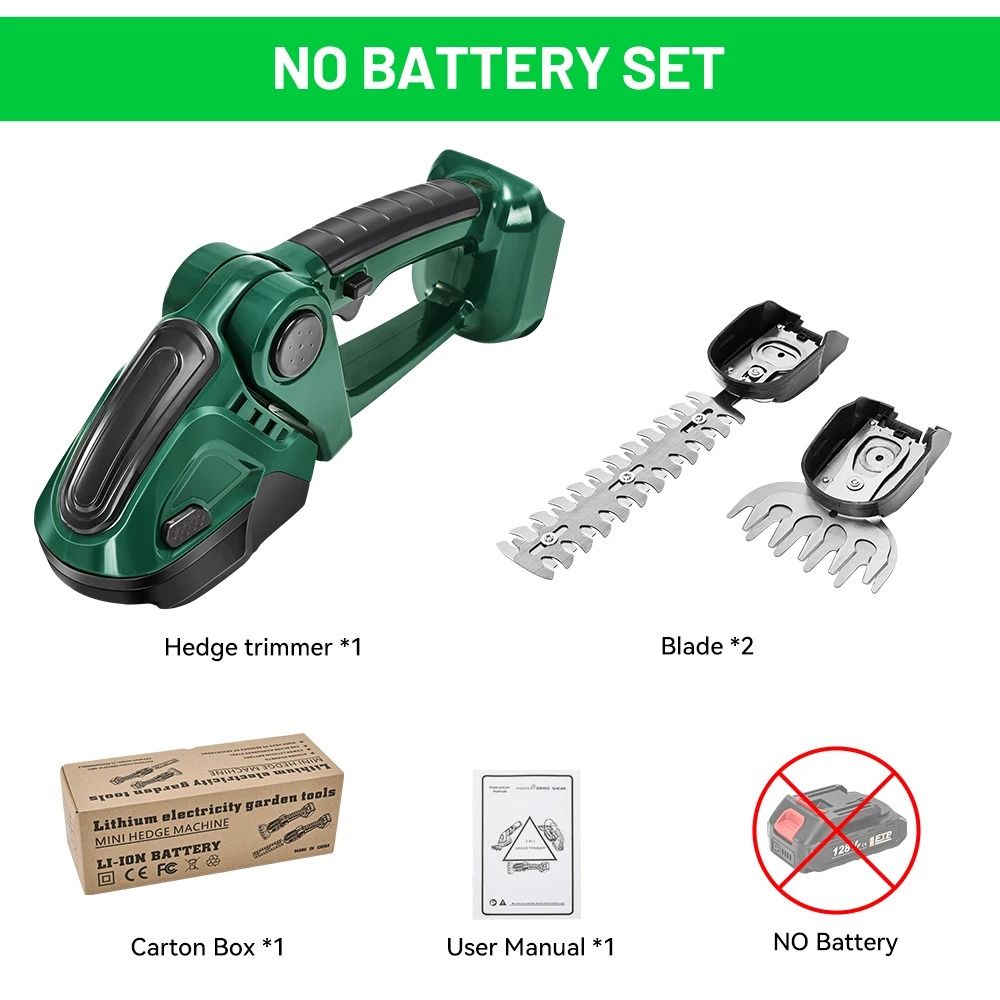 2 in 1 Electric Hedge Trimmer and Grass Shears Cordless Garden Pruning Tool for Makita 18V Battery