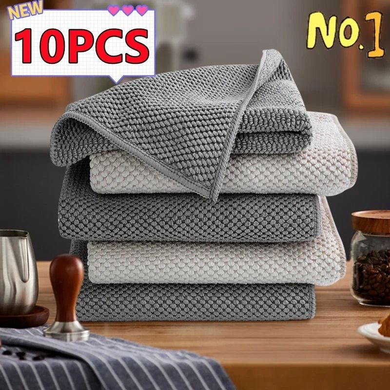 Absorbent Bar Cleaning Cloth Reusable Coffee Machine Cleaning Towel Kitchen and Tea Shop Cleaning Rags Set