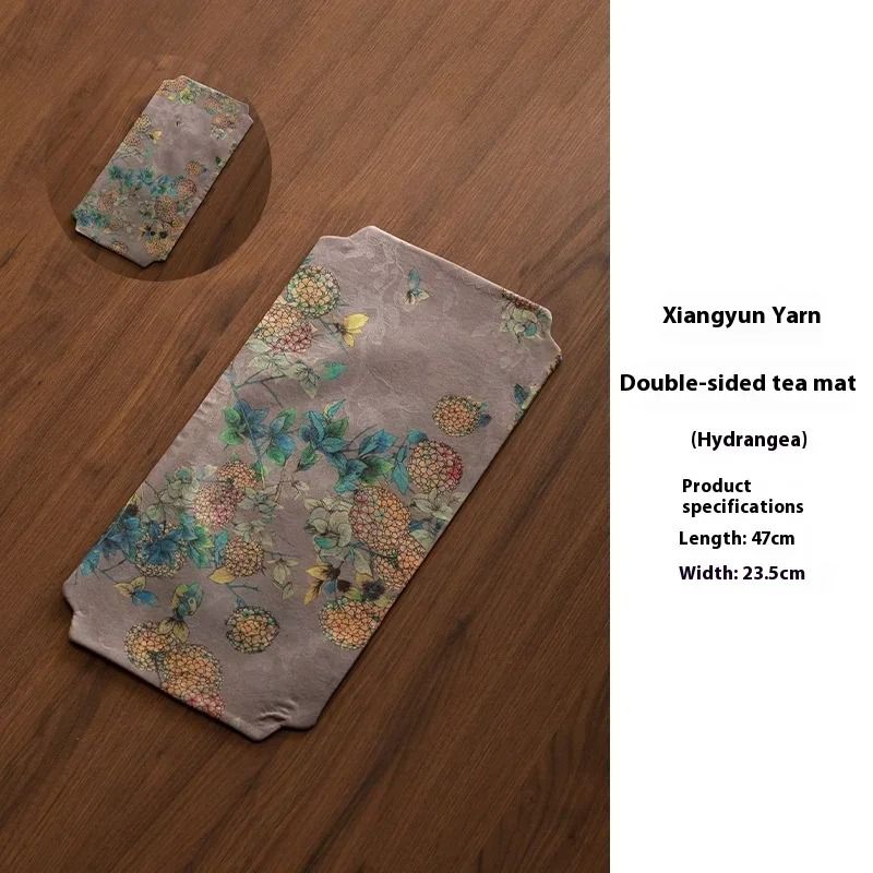 Double Sided Tea Mat Cloth Heat Insulated Tea Table Mat Rectangular Dry Brew Tea Towel