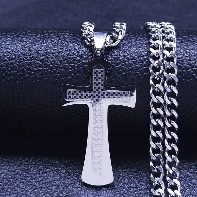 Jesus Cross Necklace Stainless Steel Gold Hip Hop Pendant Ch | Inspire ...