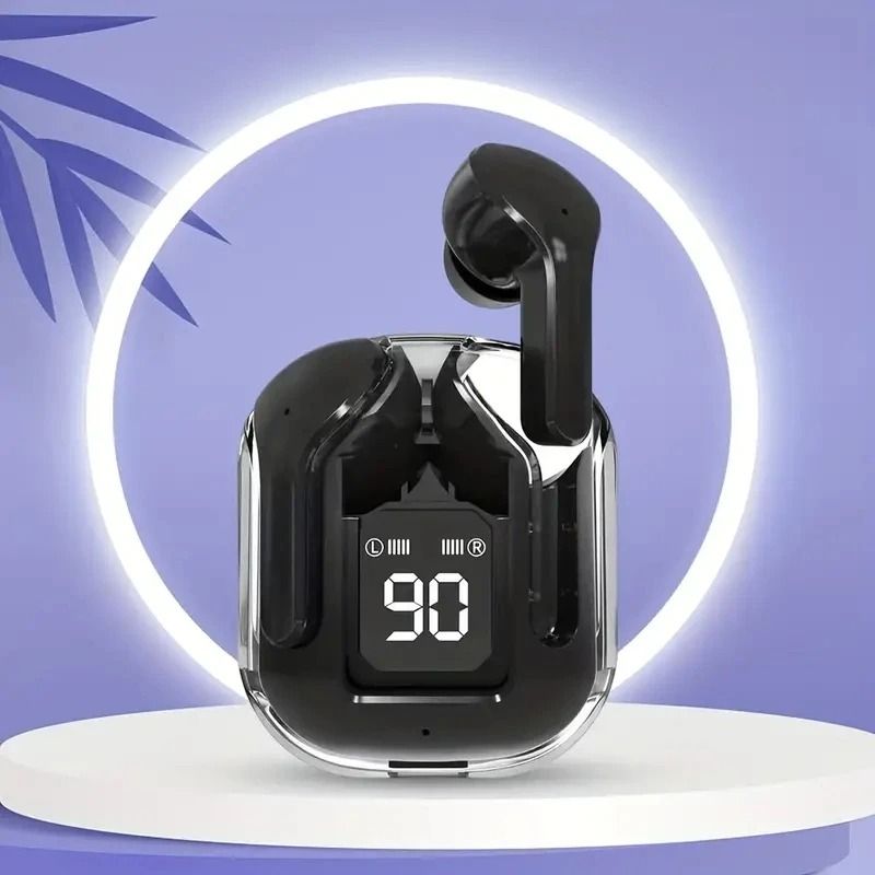 T2 Wireless Bluetooth Earphones Transparent LED Display HIFI Stereo Earbuds