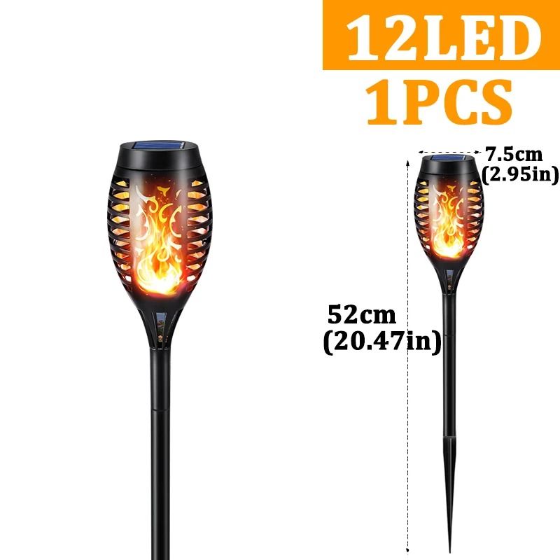 Solar Torch Lights Flickering Flame Waterproof Outdoor Garden Pathway Lights