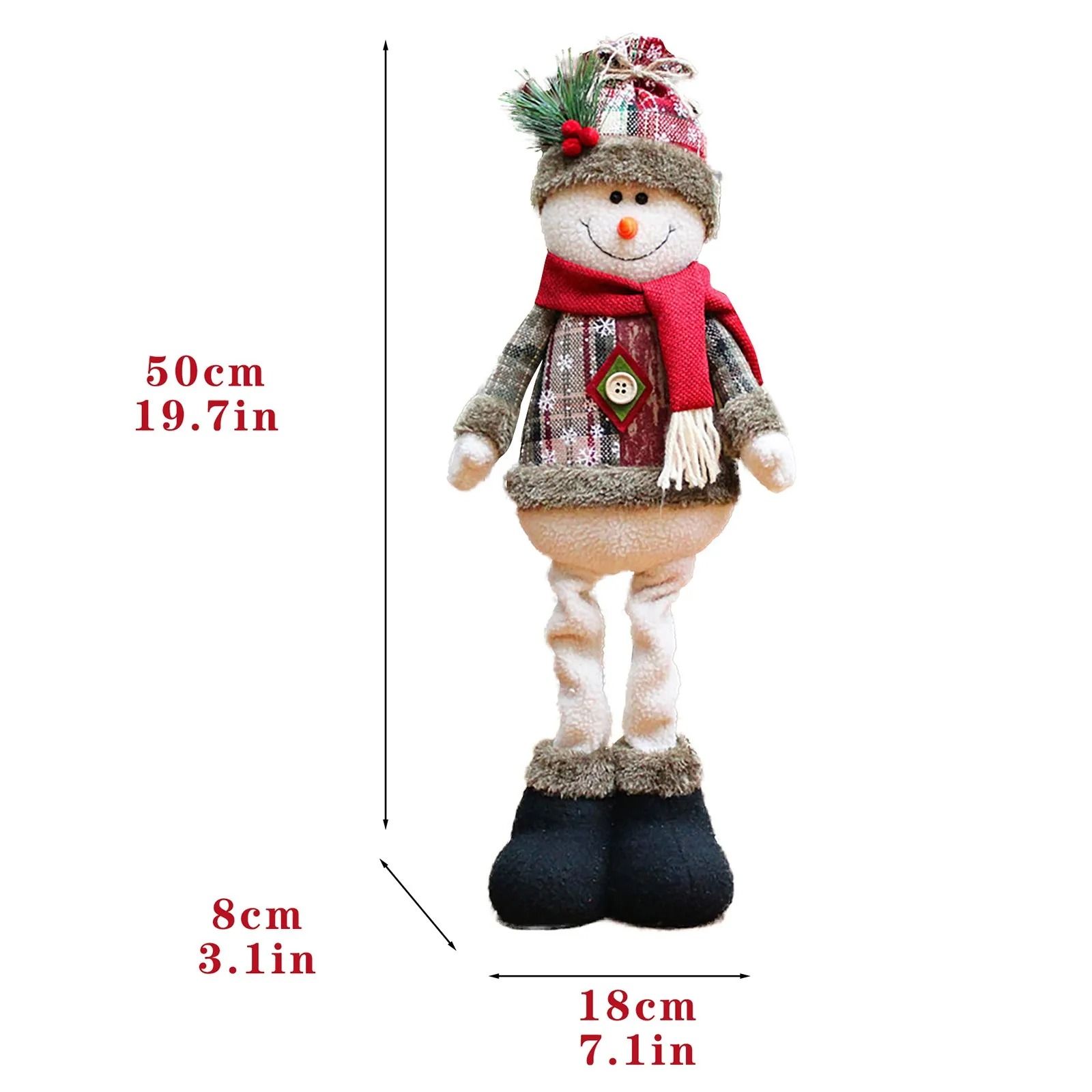 Large Christmas Plush Decorations Santa Claus Snowman Elk Holiday Plush Doll Ornaments