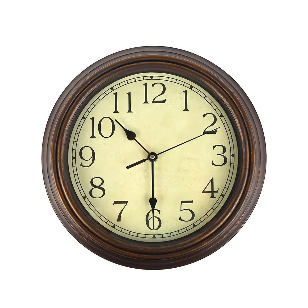 Retro Wall Clock Large Vintage Silent Non Ticking Classic Home Decor