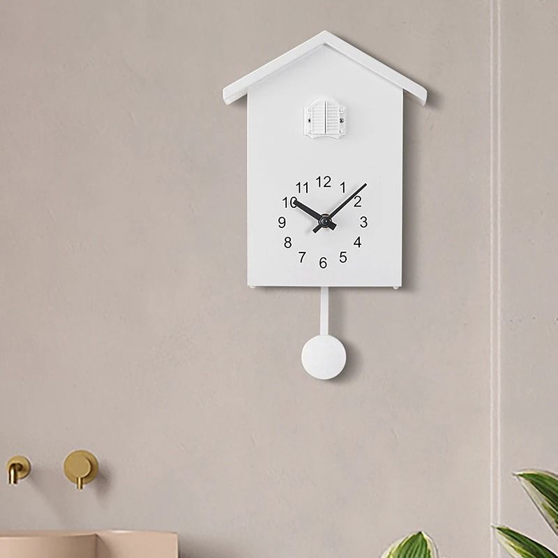 Modern Cuckoo Wall Clock with Silent Pendulum and 24 Hour Display