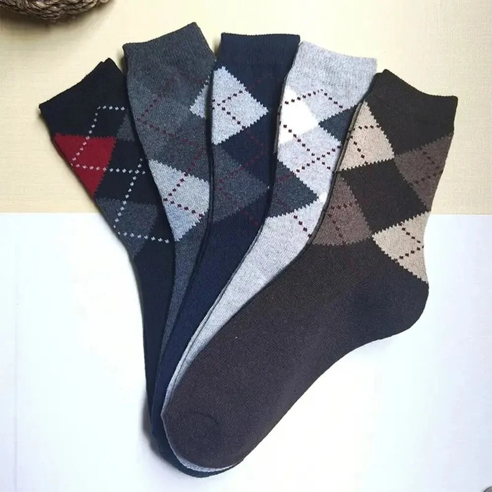 Mens Wool Socks Winter Warm Thick Thermal Boot Socks 5 Pairs Set
