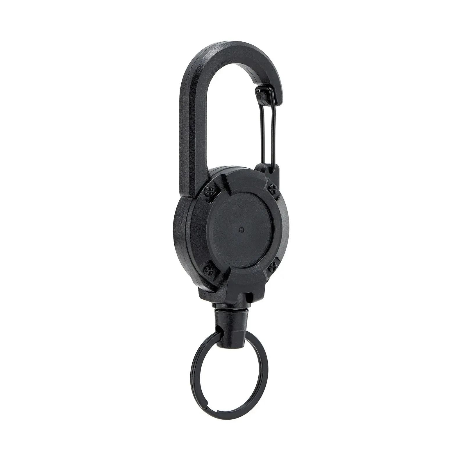 Heavy Duty Retractable Keychain with Steel Wire Reel and Carabiner Clip