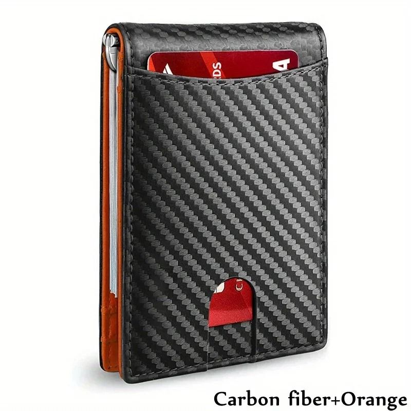 Slim RFID Blocking Wallet for Men Minimalist Bifold Credit Card Holder with Money Clip