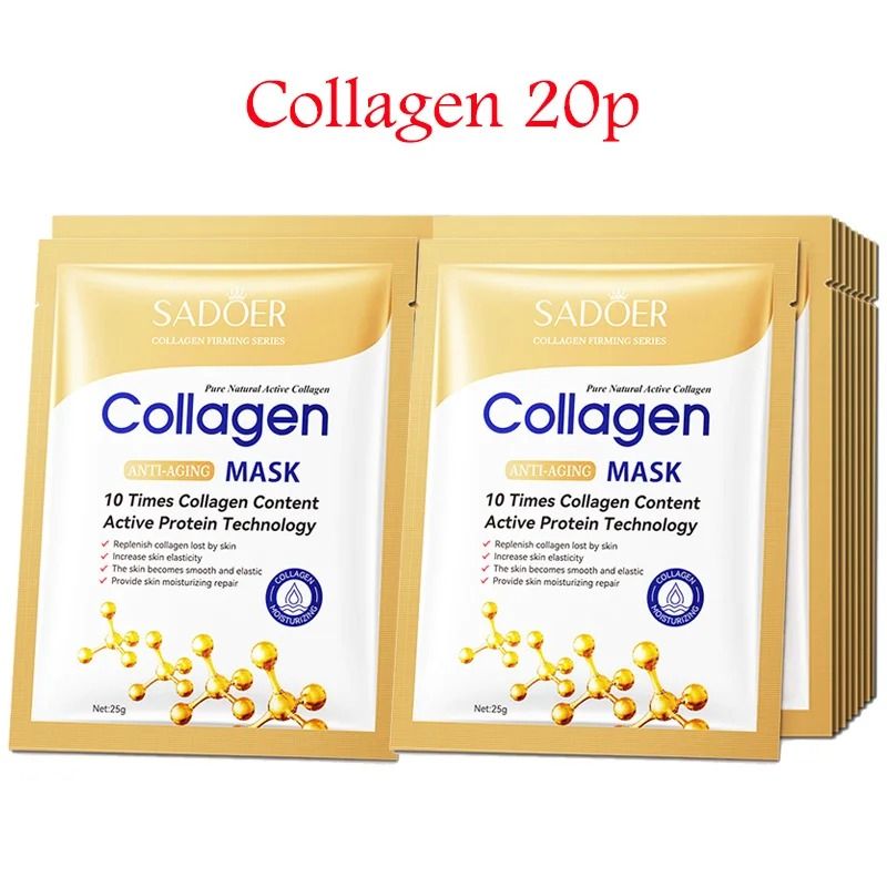 Hyaluronic Acid Collagen Sheet Mask Set Hydrating Korean Skincare Pack