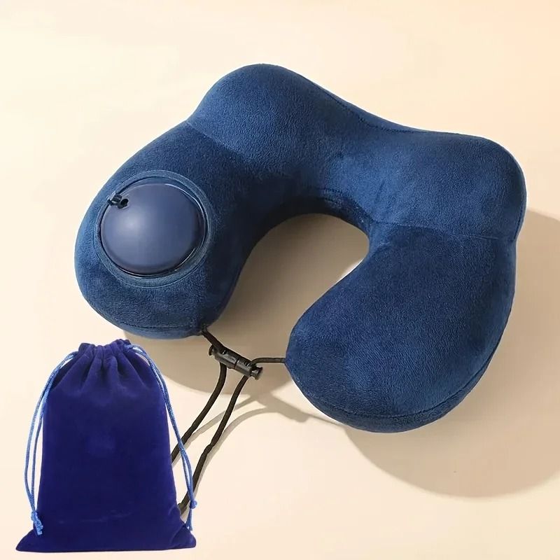 Inflatable Travel Pillow U Shaped Neck Support Portable Air Pillow