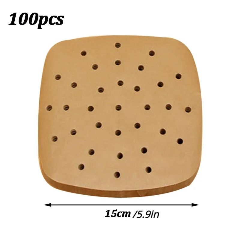 100 Piece Air Fryer Parchment Paper Liners Non Stick Disposable Air Fryer Accessories