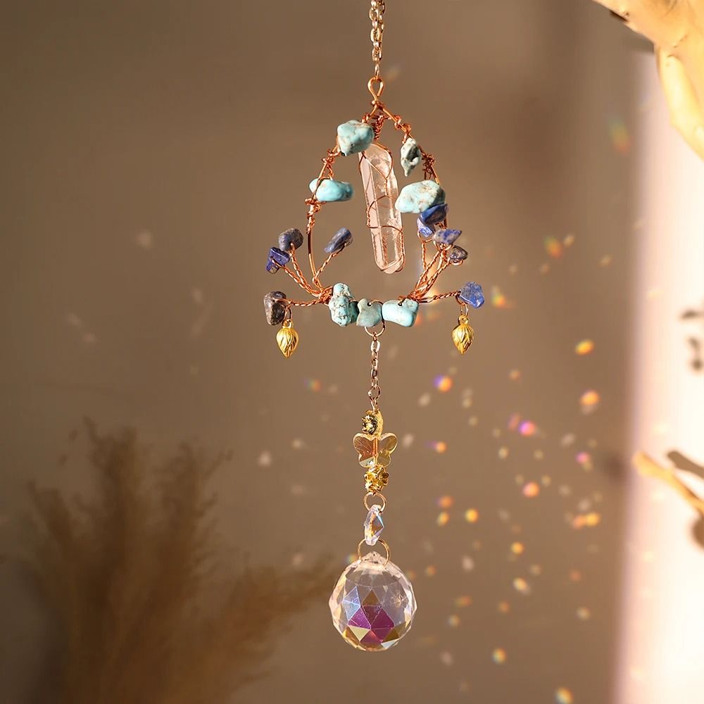Crystal Wind Chime Sun Catcher Prism Hanging Moon Sun Decor