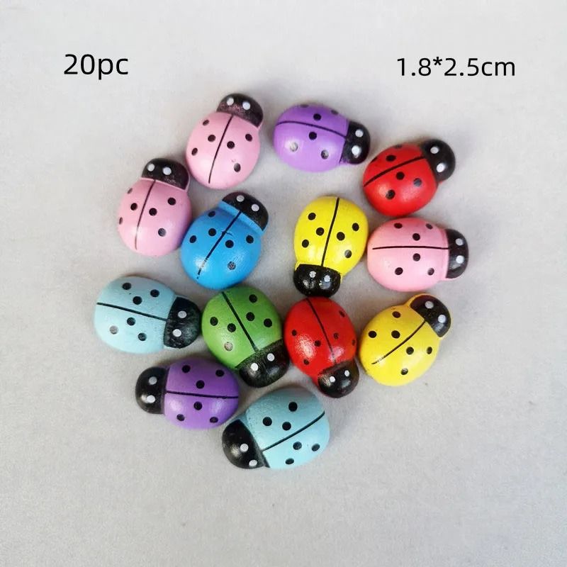 Wooden Ladybug Fairy Garden Decoration Miniature DIY Craft Ornament