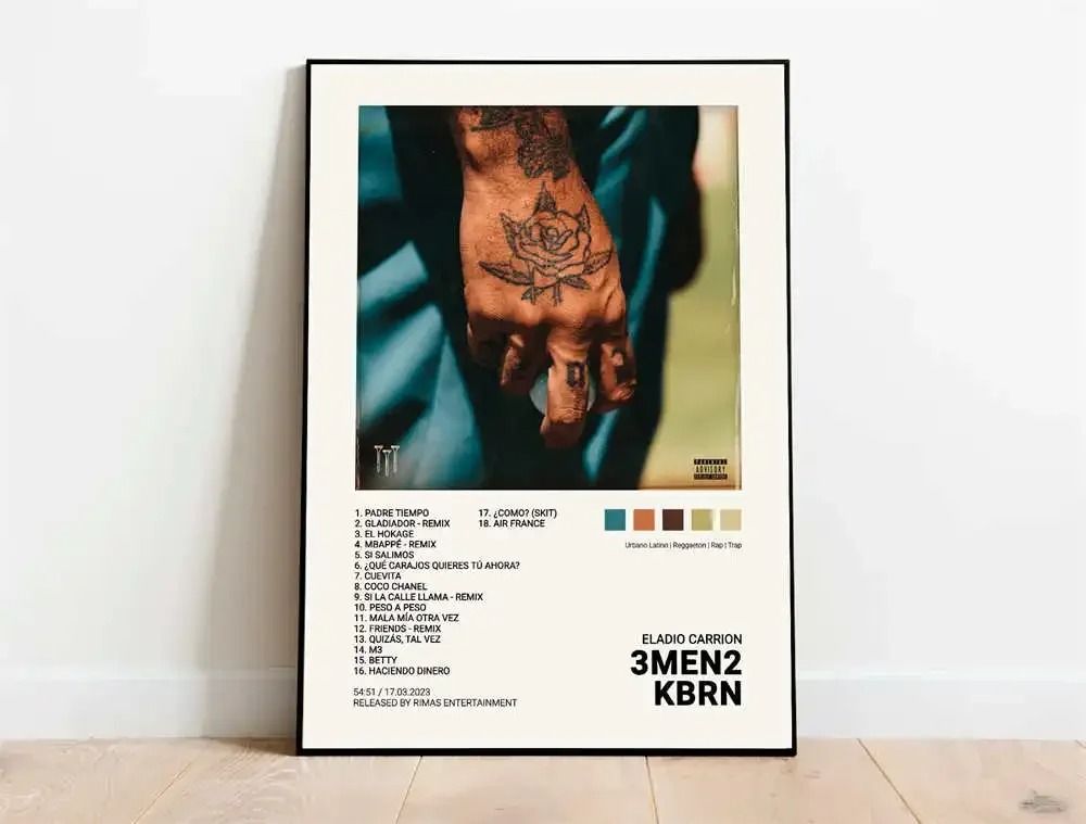Latin Rap Music Poster Canvas Album Cover Aesthetic Wall Art Print