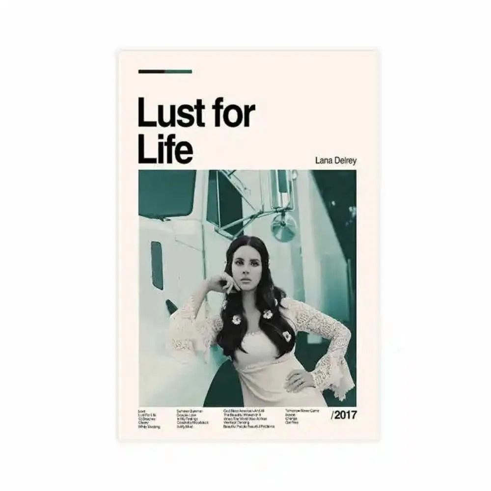 Lana Del Rey Canvas Wall Art Aesthetic Music Poster Print for Bedroom and Room Decor