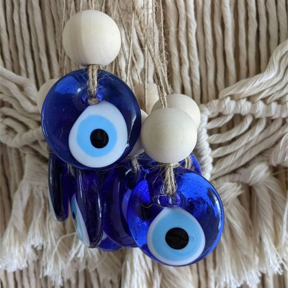 Turkish Evil Eye Wall Hanging Blue Glass Protection Charm Home Decor