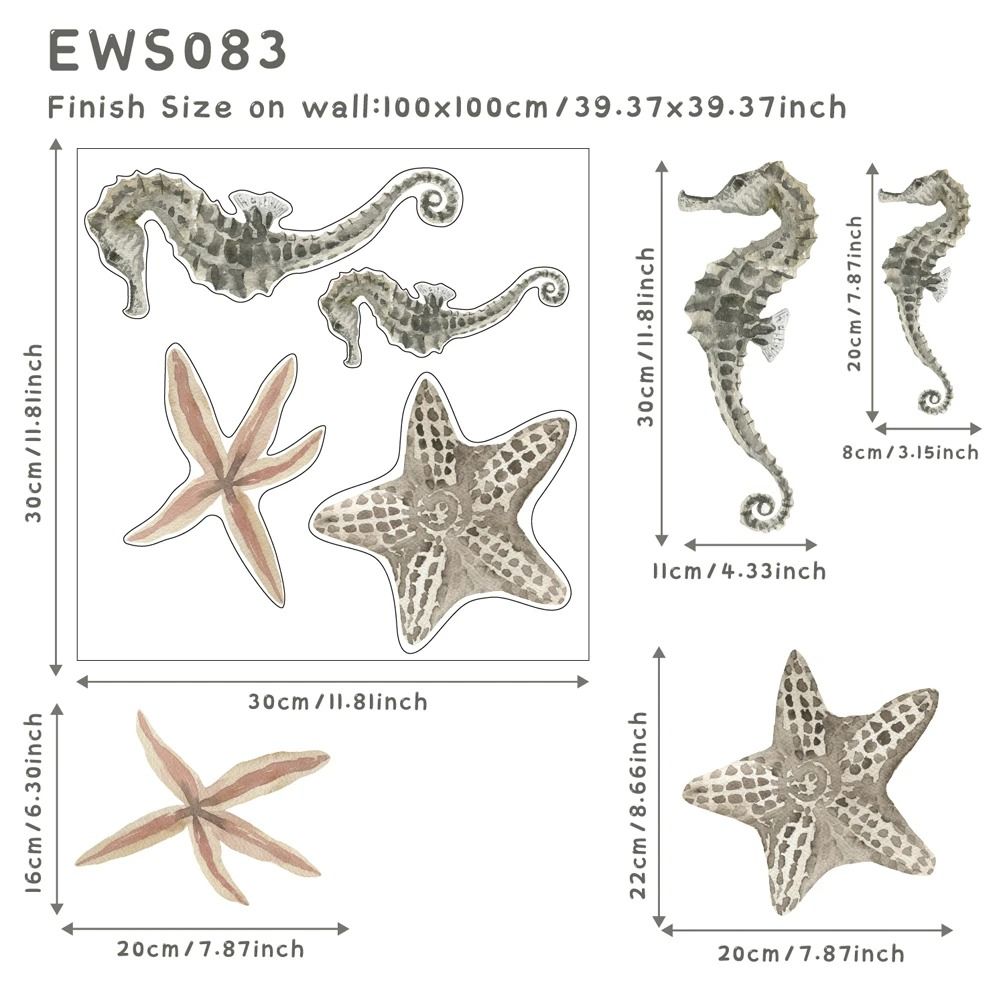 Underwater Wall Stickers Ocean Wall Decals for Bathroom and Kids Room Decor