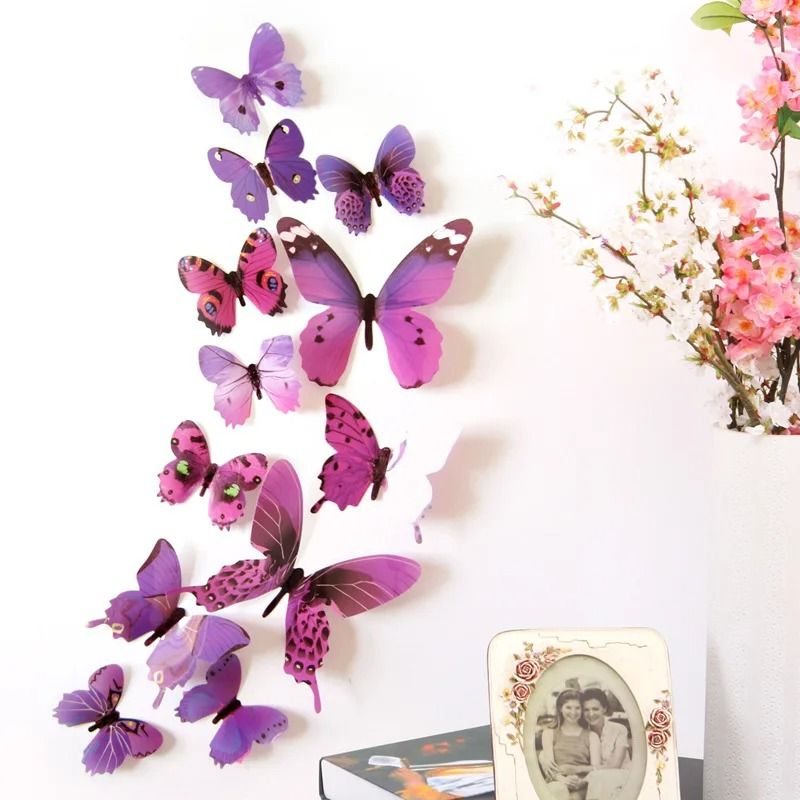 3D Butterfly Wall Stickers Set Self Adhesive Room Decor