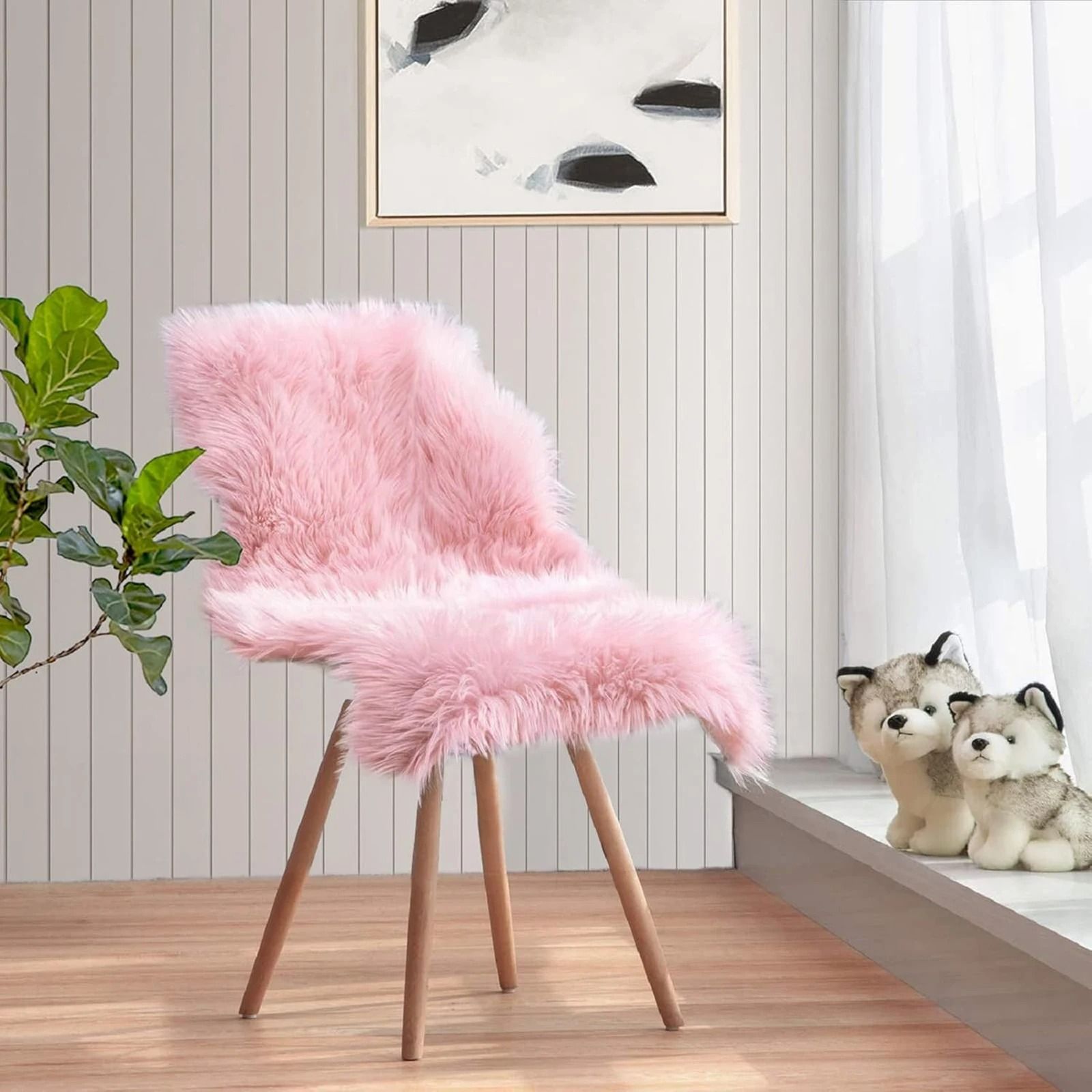 Ultra Soft Faux Sheepskin Fluffy Area Rug for Bedroom and Living Room