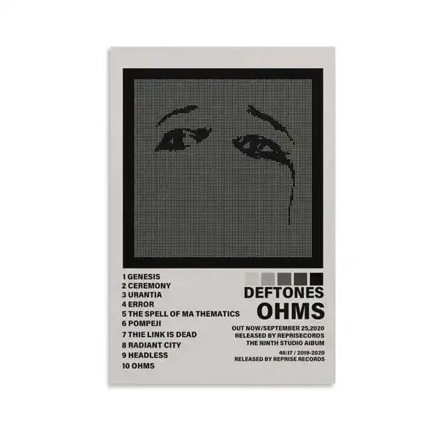 Deftones Album Poster Around The Fur Rock Band Wall Art for Aesthetic Room Decor